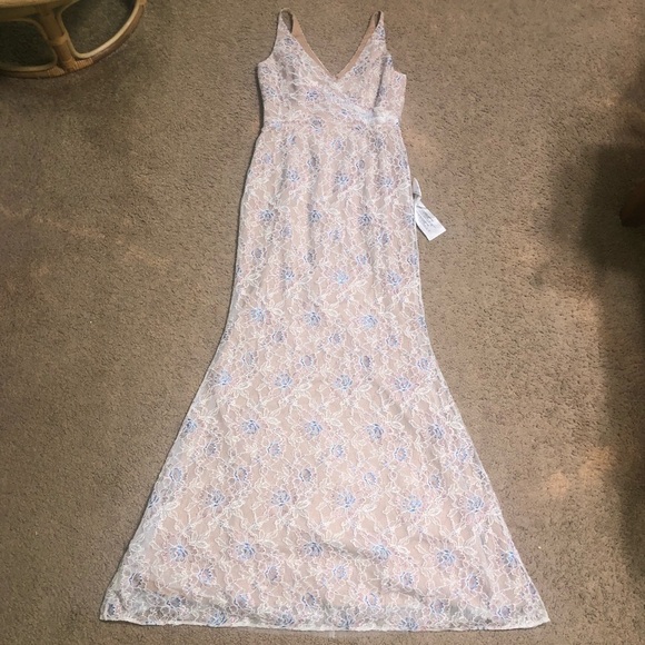 Dress The Population Helen Floral Lace Sleeveless Surplice V-Neck Maxi Dress L - Picture 4 of 12